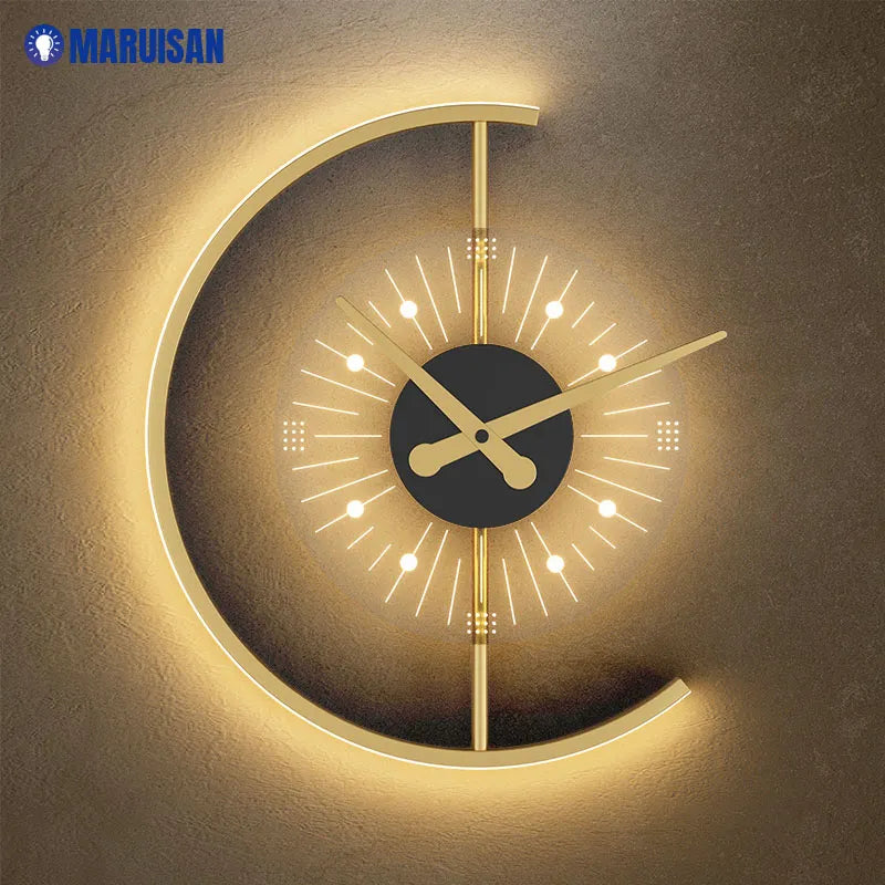 Modern LED Clock Wall Lamps